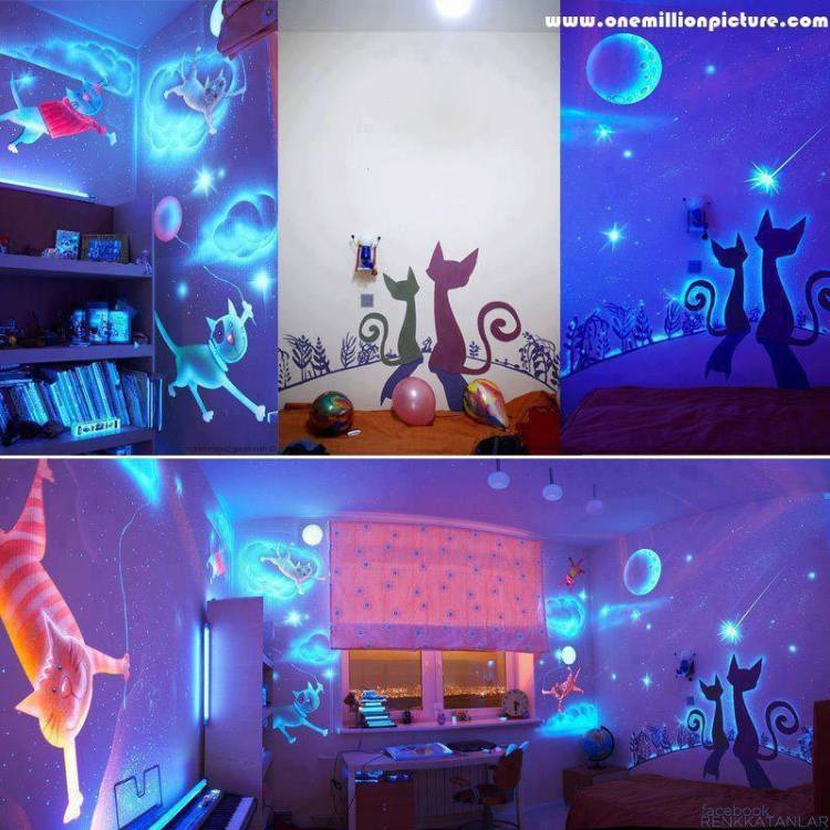 Glow in the dark paint! Awesome!